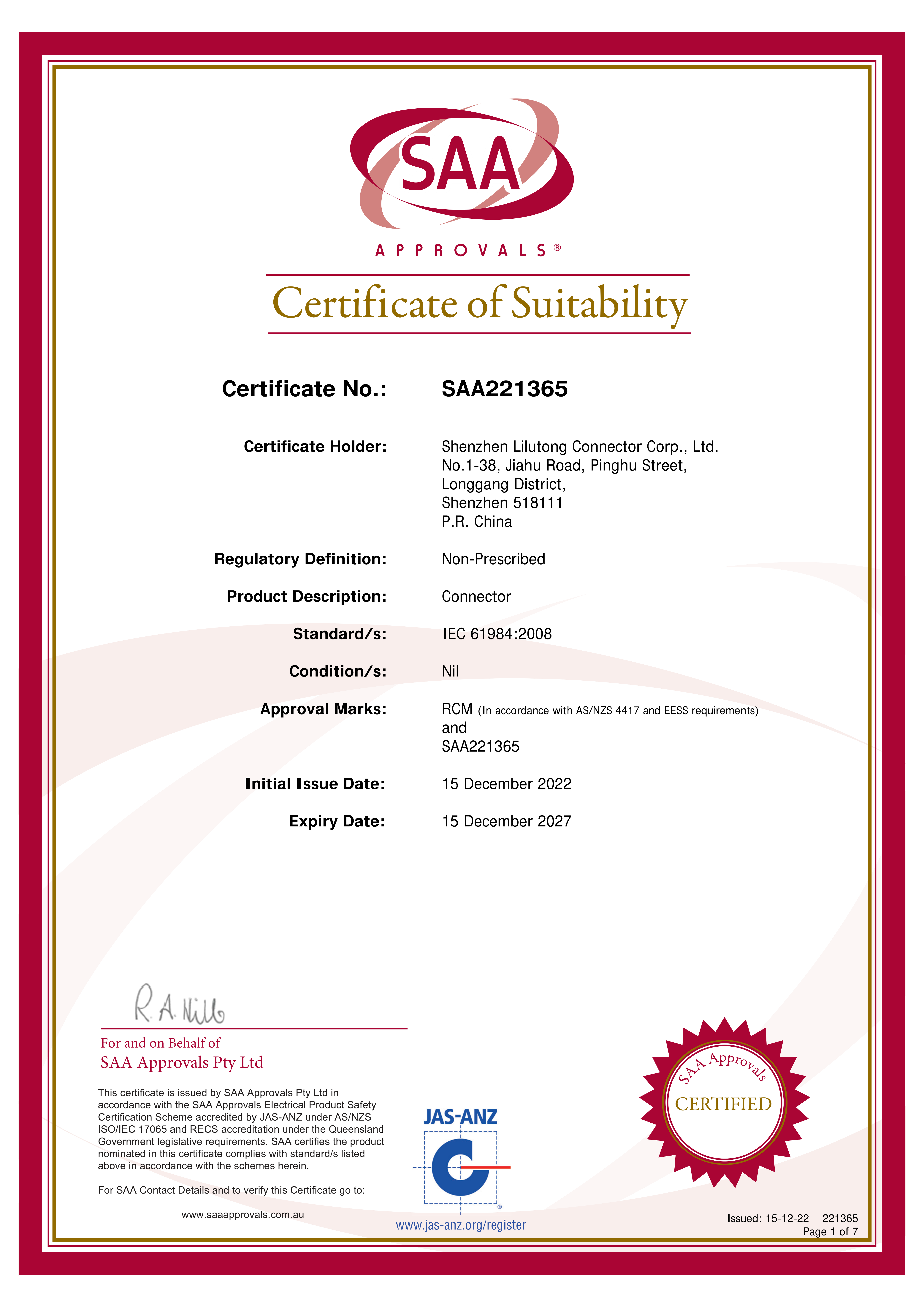 SAA Certification